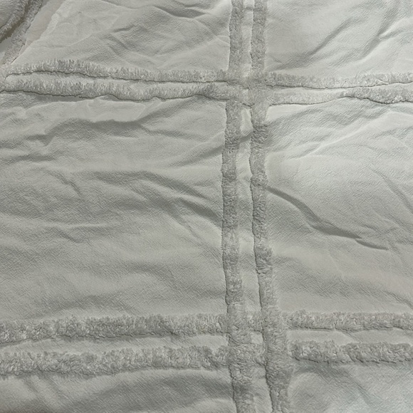 MARTHA STEWART white - Skylar Chenille Duvet Cover  - QUEEN Size - Picture 6 of 11